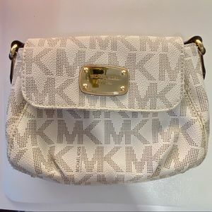 Michael Kors Leather Crossbody Bag in Patterned Beige